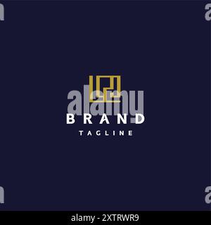 LPD-Logodesign mit Anfangsbuchstaben. LPD-Anfangsbuchstabe im quadratischen Logo-Design. Stock Vektor