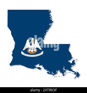 Louisiana State Flag Map Illustration Stockfoto