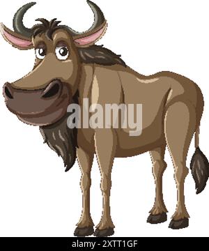 Niedliches Karikatur-Gnus mit großen Augen Stock Vektor