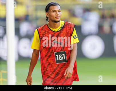 Dortmund, Deutschland. August 2024. firo: 10.08.2024, Fußball, 1. Liga, 1. Bundesliga, Saison 2024/2025, Freundschaftsspiel Borussia Dortmund - Aston Villa Paris Brunner (Borussia Dortmund) Halbzahl, Credit: dpa/Alamy Live News Stockfoto