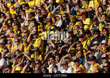 Dortmund, Deutschland. August 2024. firo: 10.08.2024, Fußball, 1. Liga, 1. Bundesliga, Saison 2024/2025, Freundschaftsspiel Borussia Dortmund - Aston Villa Borussia Dortmund, Fankurve, Fanblock, Credit: dpa/Alamy Live News Stockfoto