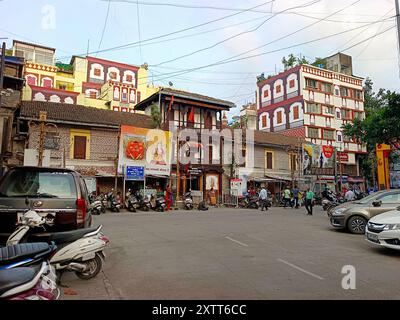 Pune, Maharashtra, Indien, 15-08-2024, die Kasba Ganapati ist die präsidierende Gottheit (Gramadevata) von Pune, diesem Tempel, der vor 1640 erbaut wurde. Stockfoto