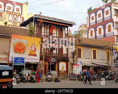 Pune, Maharashtra, Indien, 15-08-2024, die Kasba Ganapati ist die präsidierende Gottheit (Gramadevata) von Pune, diesem Tempel, der vor 1640 erbaut wurde. Stockfoto