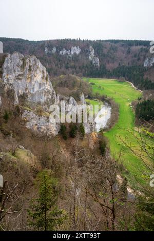 Stiegelesfels-Oberes Donautal, Landkreis Tuttlingen, Baden-Württemberg, Deutschland Stockfoto