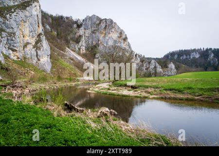 Stiegelesfels-Oberes Donautal, Landkreis Tuttlingen, Baden-Württemberg, Deutschland Stockfoto