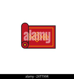 Mattensymbol, Vektorillustration. Flaches Design. Vektormatte Icon Illustration isoliert auf weißem Hintergrund, Matte Icon Eps10. Grafisches Design mit Symbolen auf der Matte Stock Vektor