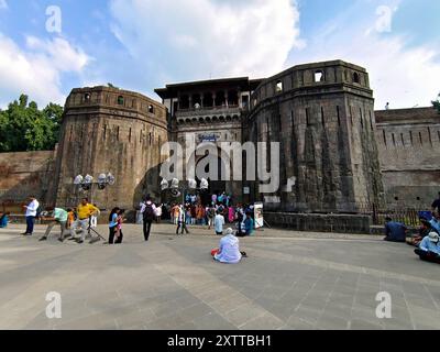 Pune, Maharashtra Indien, 15. August 2024, Shaniwar wada ist eine der wichtigsten Touristenattraktionen der Stadt Pune. Erbaut im Jahr 1732, war es der Sitz von Stockfoto