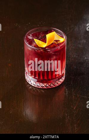 Klassischer alkoholischer Cocktail-Nigger. Das Balkenmenü Stockfoto