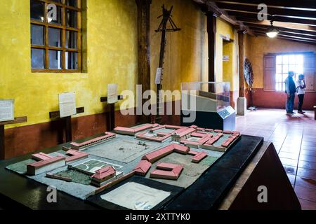 Modell, zentrales quadratisches Museum, Chichicastenango, Gemeinde des Departements El Quiché, Guatemala, Zentralamerika Stockfoto