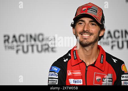 Spielberg, Österreich. August 2024. Pressekonferenz vor dem Motorrand Grand Prix der MotoGP of Austria auf dem Spielberg Circuit. 15. August 2024 im Bild: Francesco Bagnaia Rueda de prensa previa al Gran Premio Motorrand de MotoGP de Austria en el circuito de Spielberg, 15 de Agosto de 2024 POOL/ MotoGP.com/Cordon Pressebilder sind nur für redaktionelle Zwecke bestimmt. Obligatorischer Vermerk: © MotoGP.com Credit: CORDON PRESS/Alamy Live News Stockfoto