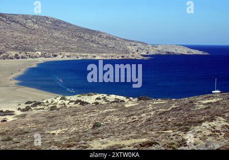 Malerischer Blick von der Halbinsel Prasonisi auf Rhodos bis zum mittelmeer. Griechenland, Europa Stockfoto