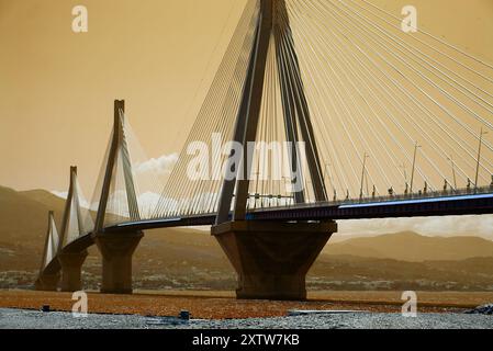 Rio-Andirrio Brücke über den Golf von Korinth Stockfoto