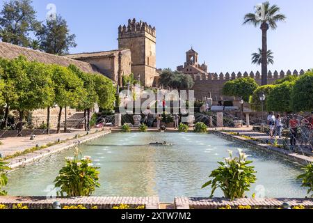 Der wunderschöne Garten des Alcazar in Cordoba, Andalusien, Spanien Stockfoto