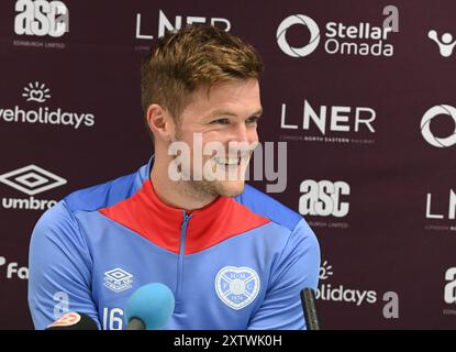 Oriam Sports Centre Edinburgh.Scotland.UK.16 Aug 24 Hearts Blair Spittal Pressekonferenz zum Scottish League Cup Match gegen Falkirk . Quelle: eric mccowat/Alamy Live News Stockfoto