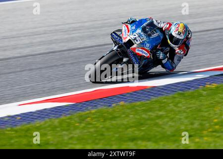 Red Bull Ring, Spielberg, Österreich. August 2024. 2024 MotoGP of Austria, Übungstag; Nummer 25 Trackhouse Racing-Fahrer Raul Fernandez während Training 1 beim österreichischen MotoGP Credit: Action Plus Sports/Alamy Live News Stockfoto