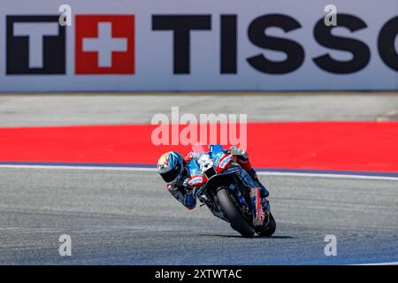 Red Bull Ring, Spielberg, Österreich. August 2024. 2024 MotoGP of Austria, Übungstag; Nummer 25 Trackhouse Racing-Fahrer Raul Fernandez während Training 1 beim österreichischen MotoGP Credit: Action Plus Sports/Alamy Live News Stockfoto