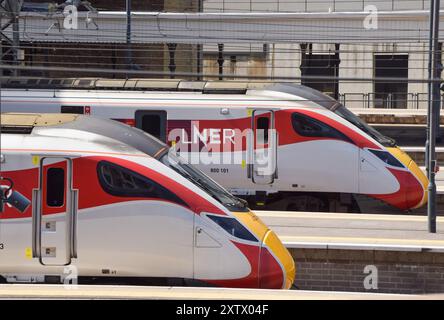 London, England, Großbritannien. August 2024. Die ASLEF union gibt bekannt, dass Zugführer der London North Eastern Railway (LNER) an den Wochenenden im September, Oktober und November streiken werden. (Kreditbild: © Vuk Valcic/ZUMA Press Wire) NUR REDAKTIONELLE VERWENDUNG! Nicht für kommerzielle ZWECKE! Stockfoto