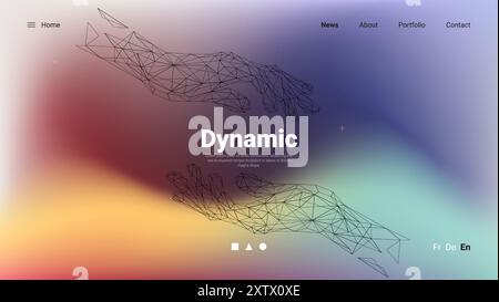 Trendiger Hintergrund im Graffiti-Stil mit heller neonfarbener, verschwommener Form. Modernes Tapetendesign für Poster, Website, Plakat, Cover, Werbung. Stock Vektor