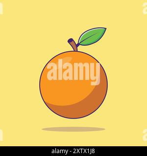 Orange Cartoon Illustration Essen Natur Orange Icon Konzept Isoliert Stock Vektor