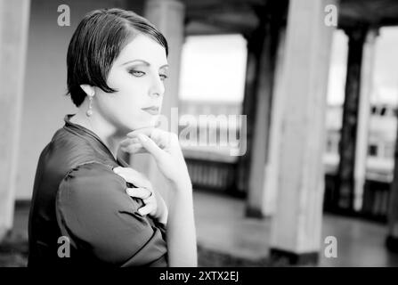 Beauty Woman Porträt. Retrospektive Überprüfung. 20-s XX Jahrhundert Stockfoto
