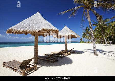 Palmenstrand auf der Insel Boracay, Philippinen, Boracay, Philippinen, Asien Stockfoto