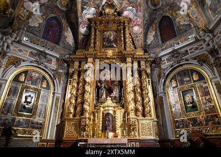 Stadt Valencia, Kirche San Nicolas de Bari y San Pedro Martir (gotisch und barock, 15.-17. Jahrhundert). Barockmalereien. Comunidad Valenciana, Spanien. Stockfoto