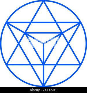 Merkaba-Vektor isoliert auf weißem Hintergrund merkabah-Symbol der heiligen Geometrie. Stock Vektor