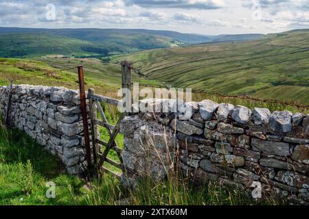 Blick auf den Buttertubs Pass nach Swaledale, Yorkshire Dales National Park, North Yorkshire Stockfoto