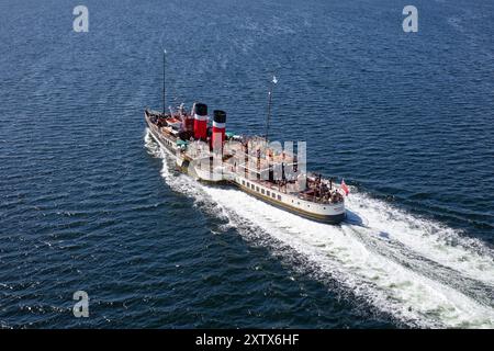 Das Waverley-Paddeldampfer ist voll mit Touristen, die von Glasgow nach Rothesay reisen Stockfoto