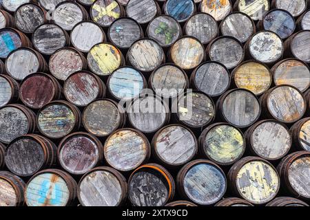 Der Malt Whisky Trail liegt im Herzen von Speyside im Nordosten Schottlands und führt zu mehreren weltweit berühmten Destillerien und einer Cooperage. Stockfoto