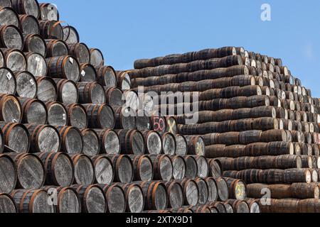 Der Malt Whisky Trail liegt im Herzen von Speyside im Nordosten Schottlands und führt zu mehreren weltweit berühmten Destillerien und einer Cooperage. Stockfoto