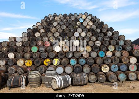 Der Malt Whisky Trail liegt im Herzen von Speyside im Nordosten Schottlands und führt zu mehreren weltweit berühmten Destillerien und einer Cooperage. Stockfoto