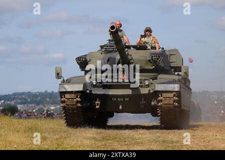 Chieftain MK10 Battle Tank im Yorkshire Wartime Experience in Hunsworth in der Nähe von Bradford, West Yorkshire, Großbritannien Stockfoto