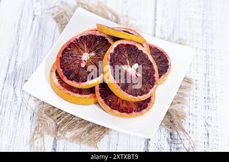 Frisches Stück saftiger Blutorange (close-up erschossen) Stockfoto