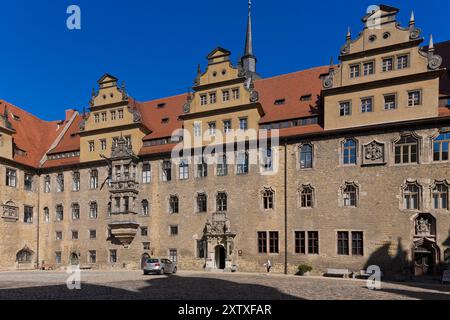 (â Sylvio Dittrich +49 1772156417) Schloss Merseburg Schloss Merseburg ist ein Renaissanceschloss in der Stadt Merseburg in Sachsen-Anhalt. Das war es Stockfoto