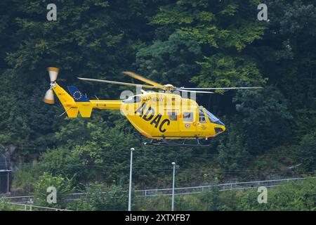 ADAC Rettungshubschrauber in Aktion Stockfoto