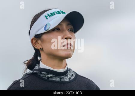 North Ayrshire, Schottland. August 2024. Olympiasiegerin Lydia Ko während ihrer zweiten Runde der ISPS HANDA Women’s Scottish Open 2024 in Dundonald Links. Quelle: Tim Gray/Alamy Live News Stockfoto