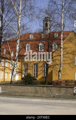 Herrnhut ist eine Landstadt im sächsischen Landkreis Goerlitz in der Oberlausitz. Zentral gelegen zwischen den Städten Loebau und Zittau, ist es bekannt als Stockfoto