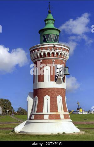 Der Leuchtturm in Bremerhaven, Pingelturm, Kaiserschleuse, Pier, Kaiserhafen, Kaiserschleuse Ostfeuer, Leuchtturm Kaiserschleuse, Bremerhaven, Bund Stockfoto