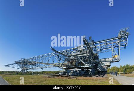 Das Besucherbergwerk F60 Überladebrücke befindet sich am Bergheider See bei Lichterfeld im Landkreis Elbe-Elster im Süden Stockfoto