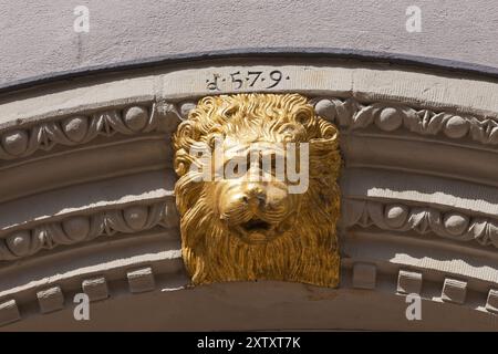 (â Sylvio Dittrich +49 1772156417) Naumburg, Fassadendetail der Altstadt Stockfoto