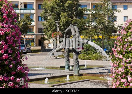 (â Sylvio Dittrich +49 1772156417) Merseburger Brunnen auf dem Entenplan Stockfoto