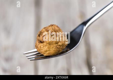 Teil der Fleischbällchen als detaillierte Nahaufnahme, selektiver Fokus Stockfoto