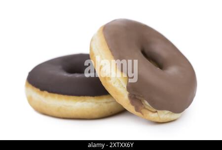 Donuts isoliert auf weißem Hintergrund mit einem weichen Schatten (Nahaufnahme) Stockfoto