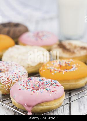 Frischen Donuts als detaillierte Nahaufnahmen (selektive Fokus) Stockfoto