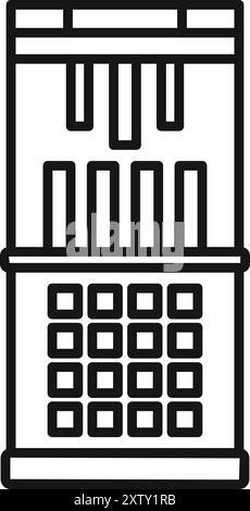 Linienkunst-Vektor-Symbol eines Serverraums, das das Konzept von Cloud Computing und Big Data zeigt Stock Vektor