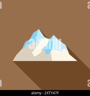 Minimalistische Vektor-Illustration mit schneebedeckten Berggipfeln, ideal für die Darstellung von Konzepten in Bezug auf Natur, Reise und Abenteuer Stock Vektor