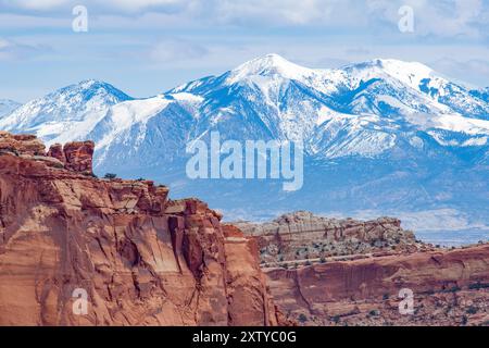 Henry Mountains vom Chimney Rock Trail, Capitol Reef National Park, Utah Stockfoto