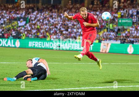 Ulm, Deutschland. August 2024. Harry Kane, FCB 9-Punkte, schießt Tor, Treffer, Torschuss, 0:4im Spiel SSV ULM - FC BAYERN MÜNCHEN DFB-Pokal, deutscher Fußball-Cup, 1.Runde am 16. August 2024 in Ulm. Saison 2024/2025 Fotograf: ddp-Bilder/STAR-Bilder - DFB-VORSCHRIFTEN VERBIETEN JEDE VERWENDUNG VON FOTOGRAFIEN als BILDSEQUENZEN und/oder QUASI-VIDEO - Credit: ddp Media GmbH/Alamy Live News Stockfoto