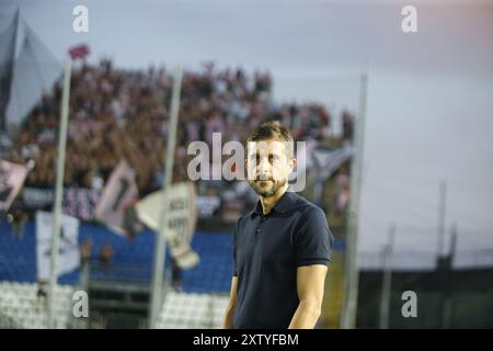 Alessio Dionisi Head Coach des Palermo FC während des Brescia Calcio FC vs Palermo FC, 1Â° Serie BKT 2024-25 Spiel im Mario Rigamonti Stadion in Brescia, Italien, am 16. August 2024. Stockfoto